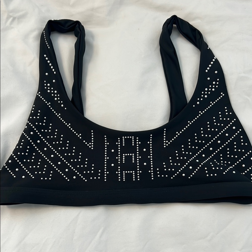 Beach Riot Black Studded Aztec Women's Bralette.   Size S